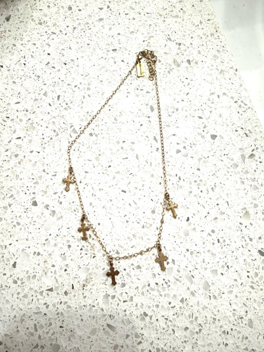Erin fader Jewlery tiny cross necklace